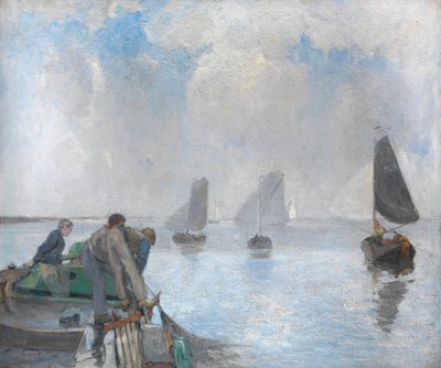 Krabbenfischer an der unteren Schelde von Richard Baseleer