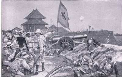 Tientsin: Kämpfe auf den Wällen von Richard Caton II Woodville