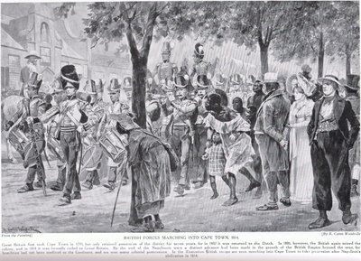 Britische Truppen marschieren in Kapstadt ein, Illustration aus 