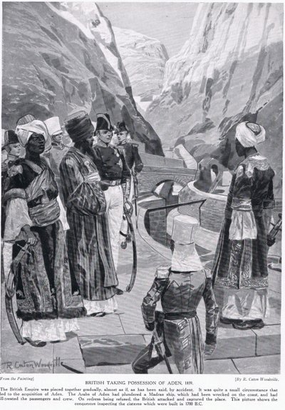 Die Briten nehmen Aden in Besitz, Illustration aus 