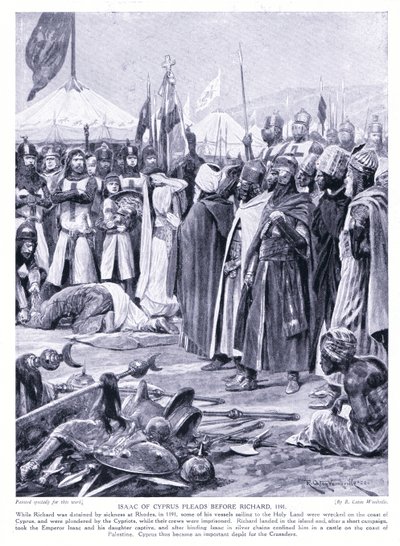 Isaak von Zypern fleht vor Richard I. AD1191, 1920er Jahre von Richard Caton Woodville junior