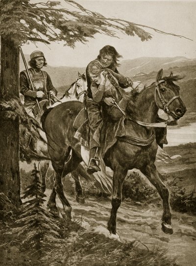König Dermot entführt Devorgil, Illustration aus 