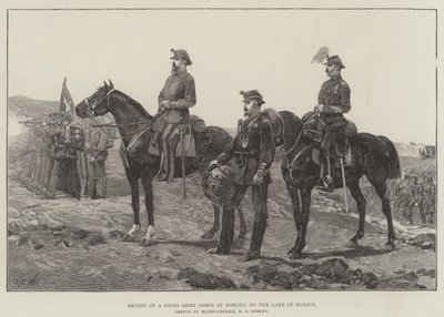 Überprüfung eines Schweizer Armeekorps in Horgen am Zürichsee von Richard Caton Woodville junior