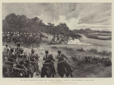 Die Militärmanöver in Sussex, die 3. Husaren erobern eine Batterie der Pferdeartillerie auf Burton Down von Richard Caton Woodville junior
