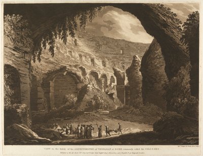 Ansicht des Inneren des Amphitheaters von Vespasion in Rom, allgemein Colosseo genannt von Richard Cooper the Elder