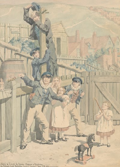 Skizze zur Darstellung der Leidenschaften: Spannung oder Erwartung von Richard Dadd