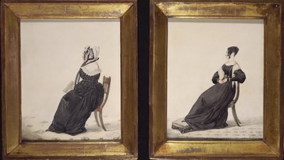 Zwei Porträts von Witwen von Richard Dighton