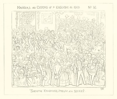 1849, Die Gesellschaft genießt sich bei einer Soiree von Richard Doyle