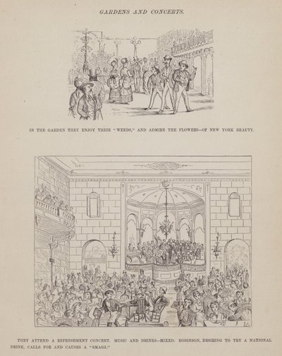 Seite aus Die amerikanische Tour von Messrs Brown, Jones und Robinson von Richard Doyle