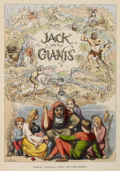 Illustrierte Titelseite, die eine alte Person zeigt, die Kindern Geschichten erzählt. von Richard Doyle