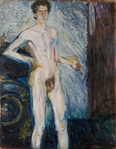Nacktes Selbstporträt mit Palette von Richard Gerstl