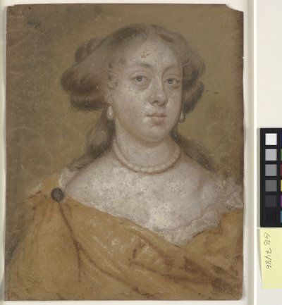 Kopf- und Schulterporträt einer Dame mit Ohrringen von Richard Gibson