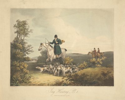 Satz von vier: (1) Hirschjagd von Richard Gilson Reeve