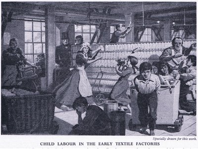 Kinderarbeit in den frühen Textilfabriken, ca. 1950 von Richard Henry Brock