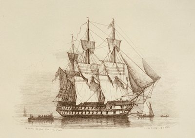 Canopus 80 Kanonen Erste Klasse 2. Rang, ca. 1849 von Richard Henry Nibbs