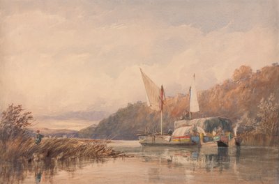 Heu- und Holzflöße auf dem Conway von Richard Henry Nibbs