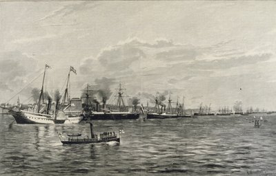 Die Marineparade in Kiel am 3. September 1890 von Richard Huenten