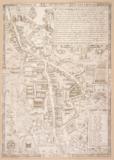 Karte von Cambridge, aus Caius 