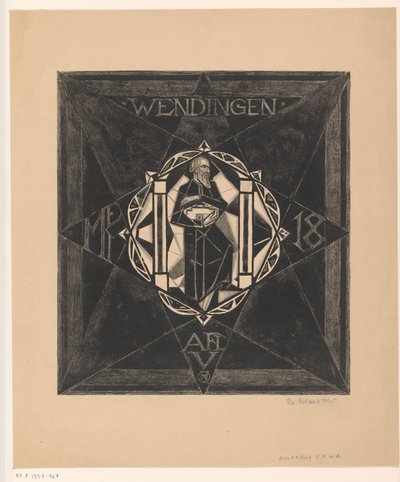 Umschlagentwurf für: Wendingen, 1918 von Richard Nicolaüs Roland Holst (signed by artist)