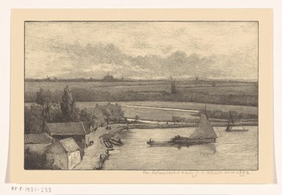 Landschaft mit Segelschiffen auf dem Wasser von Richard Nicolaüs Roland Holst