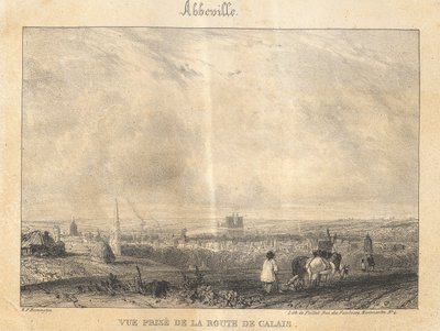 Abbeville - Ansicht von der Straße nach Calais von Richard Parkes Bonington