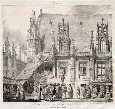 Rouen: Entrée de la Salle des Pas Perdus, Palais du Justice von Richard Parkes Bonington