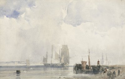 Schiffe auf einem Ästuar von Richard Parkes Bonington