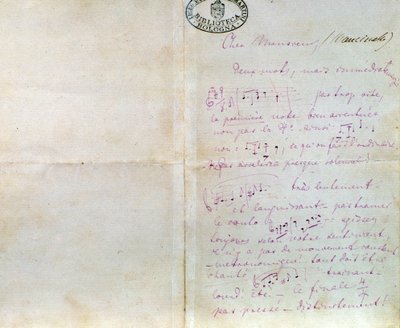 Handgeschriebener Brief von Richard Wagner an Luigi Mancinelli, 10. Dezember von Richard Wagner