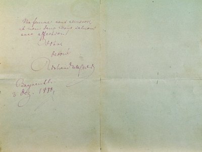 Handgeschriebener Brief von Richard Wagner an Luigi Mancinelli, 3. Dezember von Richard Wagner
