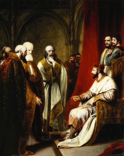 Heinrich III. antwortet dem Erzbischof von Canterbury und den Bischöfen von Salisbury, Winchester und Carlisle, die eine Reform des Staates forderten von Richard Westall