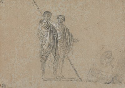 Studie von Figuren für Eine Ansicht der Campagna von Richard Wilson