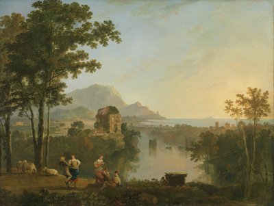 Weite südliche Küstenlandschaft in der Abenddämmerung von Richard Wilson