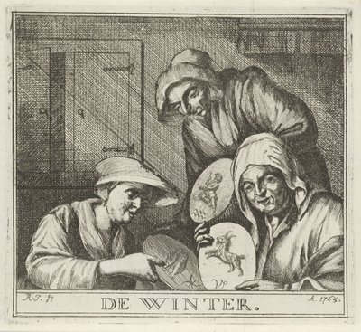 Interieur mit drei Bäuerinnen von Rienk Jelgerhuis