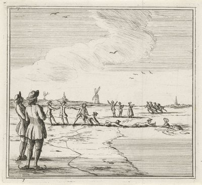 Winterlandschaft mit Schlittschuhläufern von Rienk Jelgerhuis
