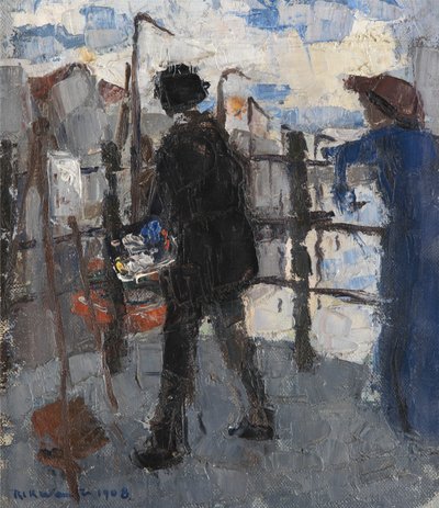 Der Maler auf der Hoogbrug in Mechelen von Rik Wouters