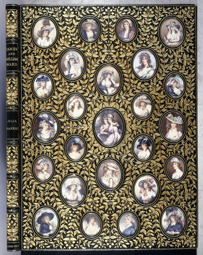 Ein Buchcover mit fünfundzwanzig Porträtminiaturen schöner Frauen, nach Wards 