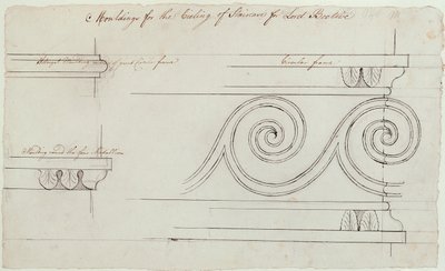 Entwurf für die Verzierungen auf der Treppe, Headfort House, 1772 von Robert Adam