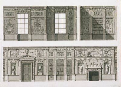 Erhebung der Bibliothek im Syon House, ca. 1760-69 von Robert Adam