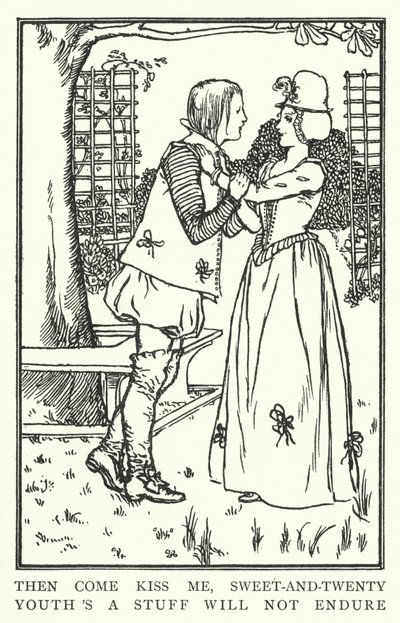 Dann komm, küss mich, süße Zwanzig, die Jugend ist ein Stoff, der nicht andauert von Robert Anning Bell