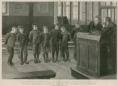 Die Linie ziehen: Eine Szene aus einer der Londoner Board Schools von Robert Barnes