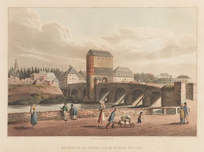 Eingang nach Hanau über die Kinzigbrücke, 1814 von Robert Bowyer