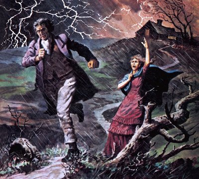 Heathcliff und Cathy, aus dem Roman Sturmhöhe von Robert Brook