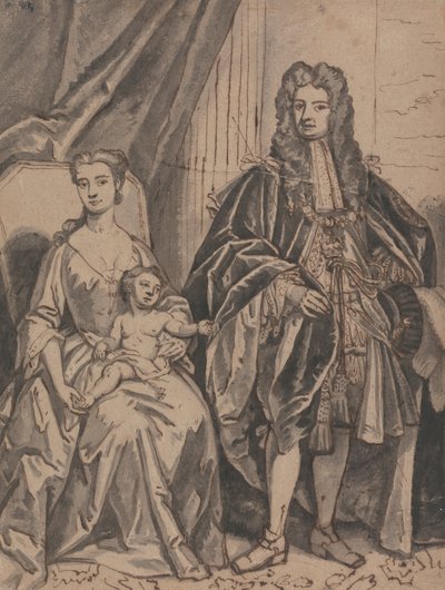 Porträt einer Familie, genannt John Sheffield, Herzog von Buckingham, und Familie von Robert Byng