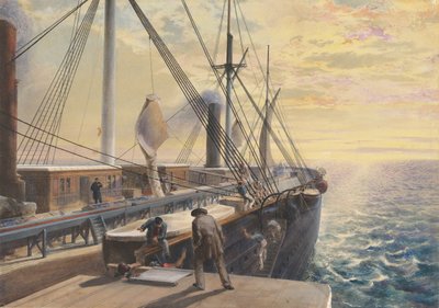 Ansicht, Blick nach achtern, vom Backbord-Paddelkasten der Great Eastern, 1865-66 von Robert Charles Dudley
