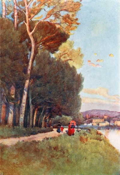 Ein beliebter Spaziergang entlang des Flusses in den Cascine von Robert Charles Goff