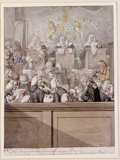 Semesterzeit - oder die Anwälte alle lebendig in der Westminster Hall von Robert Dighton