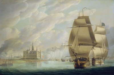 Nelson erzwingt die Passage des Sunds, 30. März 1801, vor der Schlacht von Kopenhagen von Robert Dodd