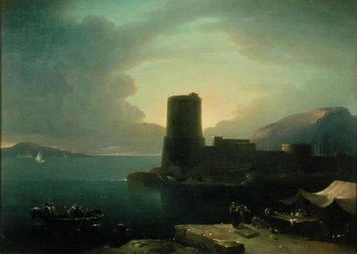 Das Vorgebirge von Posilipio in der Bucht von Neapel mit dem Vesuv im Hintergrund von Robert Freebairn