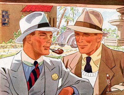 Zwei sehr modische Männer in Anzügen und Hüten von Robert Goodman