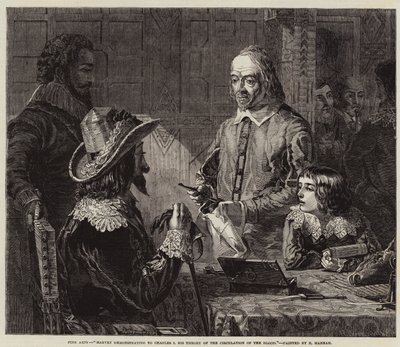 Harvey demonstriert Charles I. seine Theorie des Blutkreislaufs von Robert Hannah